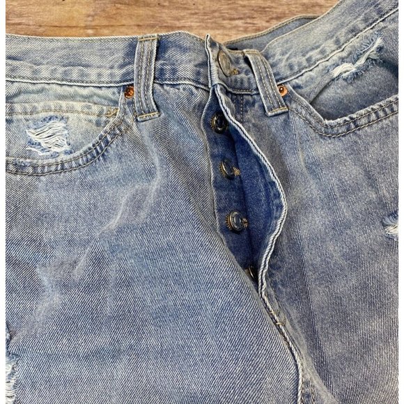 JUICY COUTURE High Rise Light-Wash Destroyed Relaxed Jeans Size 26 - Picture 7 of 9